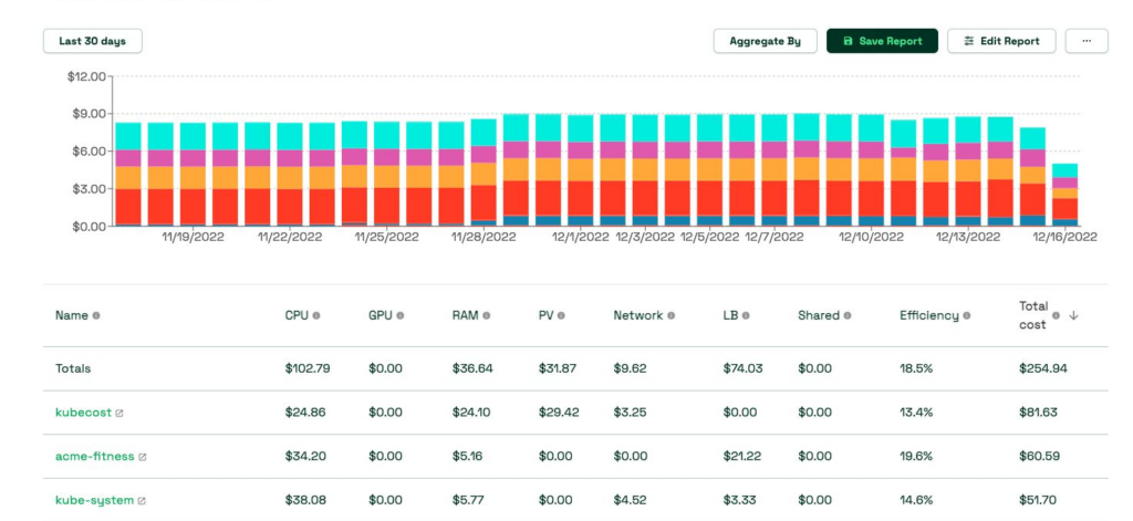 kubernetes cost monitoring and management