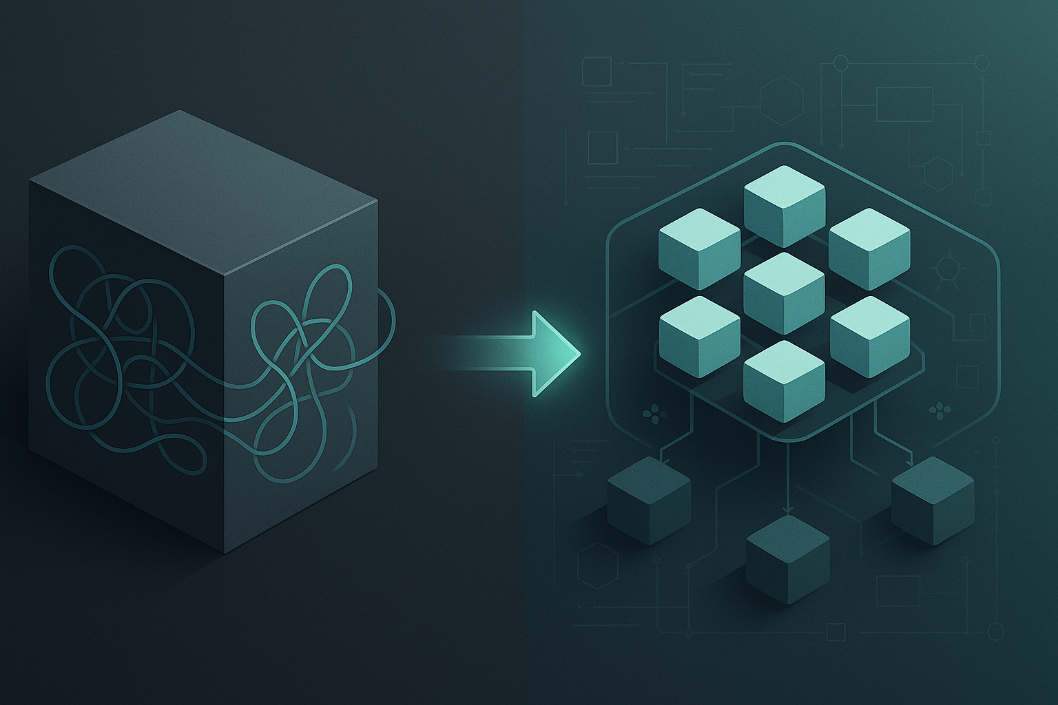 Monolithic application transformed into containerized microservices orchestrated by Kubernetes with Terraform hints